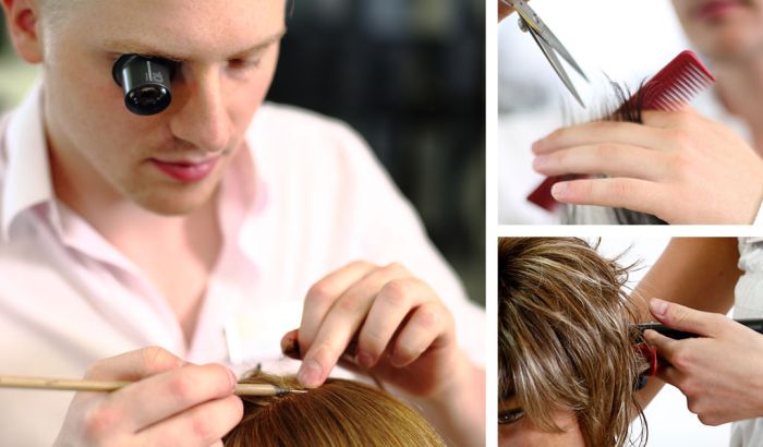 Professionelle Anpassung des Haarteils an Kopfform